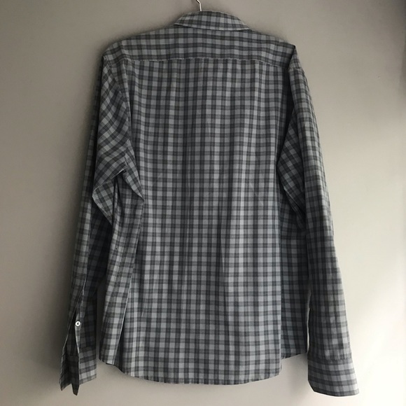 Men’s Grey Plaid Button Down Shirt - Picture 2 of 6